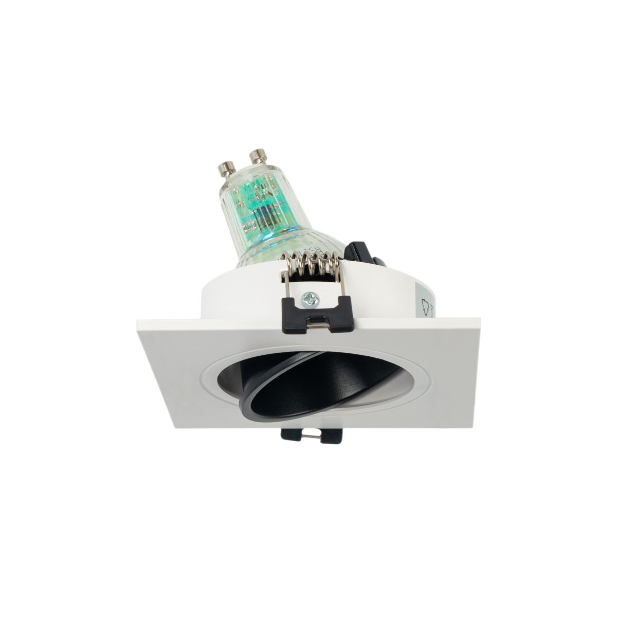 Aro downlight cuadrado basculante para bombilla GU10 / MR16 - Bajo UGR - Corte Ø75 mm - Barcelona Led-