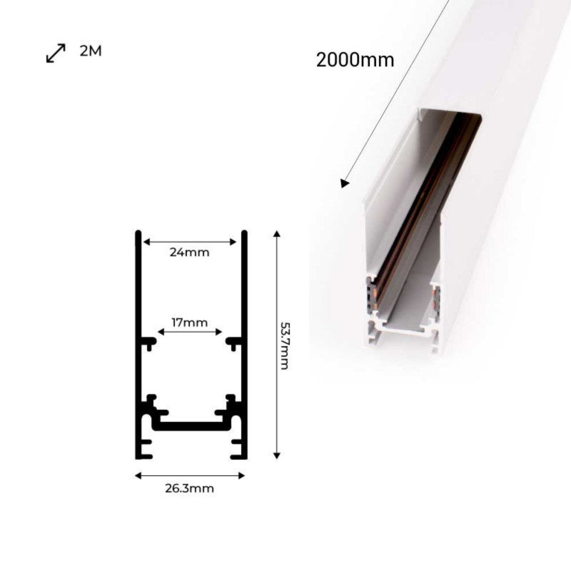 Carril magnético 48V + kit de suspensión - 2 metros (12)
