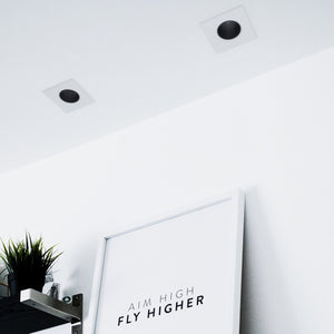 Aro downlight cuadrado basculante para bombilla GU10 / MR16 - Bajo UGR - Corte Ø75 mm (43)