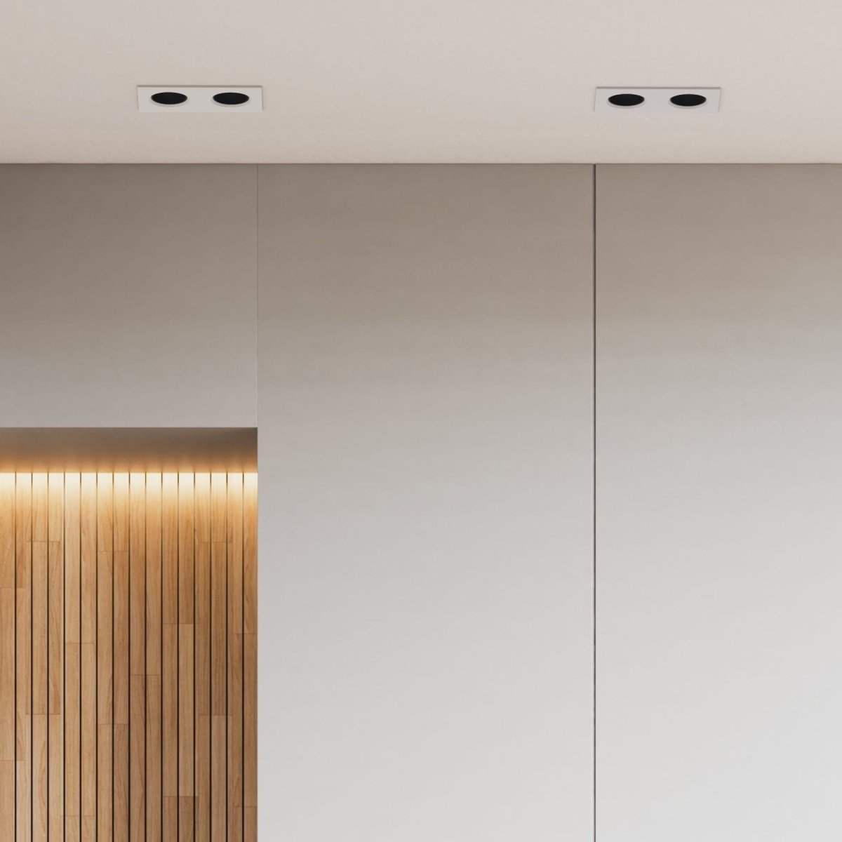 Aro downlight cuadrado basculante doble GU10 / MR16 - Bajo UGR - Corte 75 x 150mm - Barcelona Led-