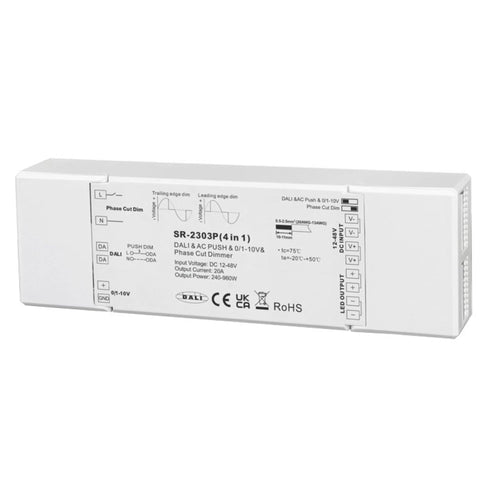Controller LED 4 in 1 - 12-48V DC - TRIAC + 0/1-10V + DALI + PUSH