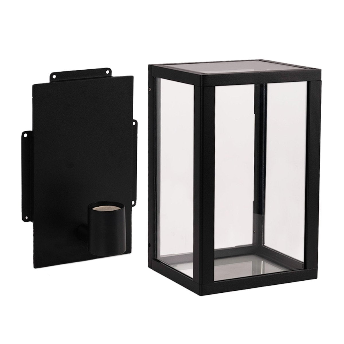 Aplique de pared exterior aluminio "Glass House" - IP44 - E27 - Barcelona Led-Decoración