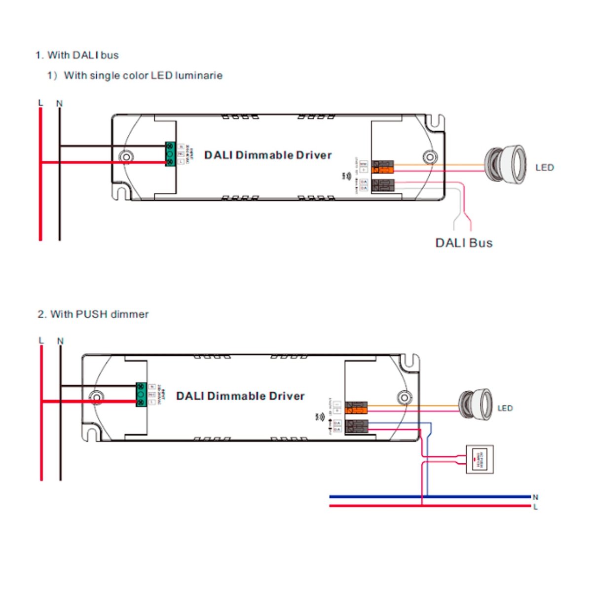 Driver regulable DALI DT6 monocolor 220-240V - Salida 6-42V DC - 100-700mA - 12W - Barcelona Led-