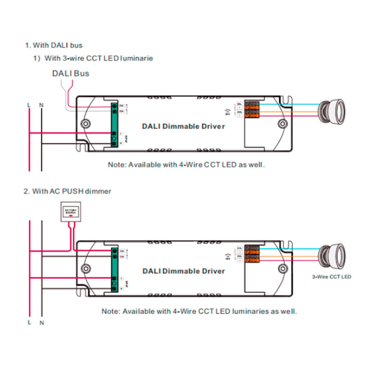 Driver regulable DALI DT8 CCT 220-240V - Salida 6-42V DC - 100-700mA - 12W - Barcelona Led-