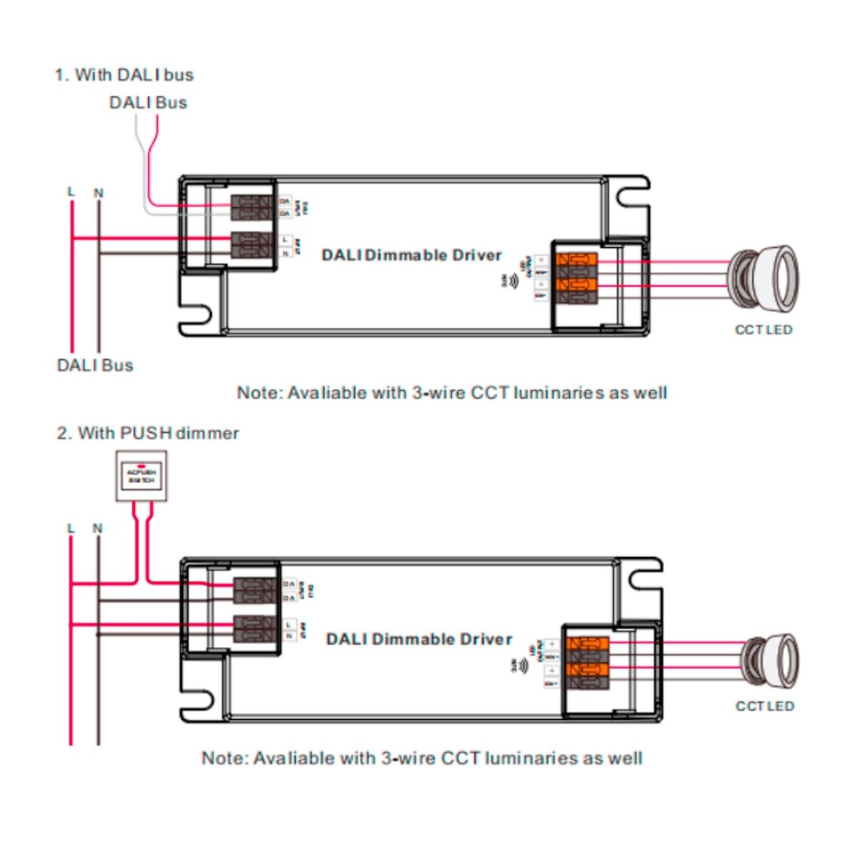Driver regulable DALI DT8 CCT 220-240V - Salida 6-54V DC - 250-700mA - 25W - Barcelona Led-
