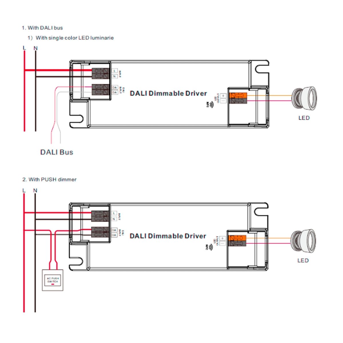 Driver regulable DALI DT6 monocolor 220-240V - Salida 6-58V DC - 500-1400mA - 45W - Barcelona Led-