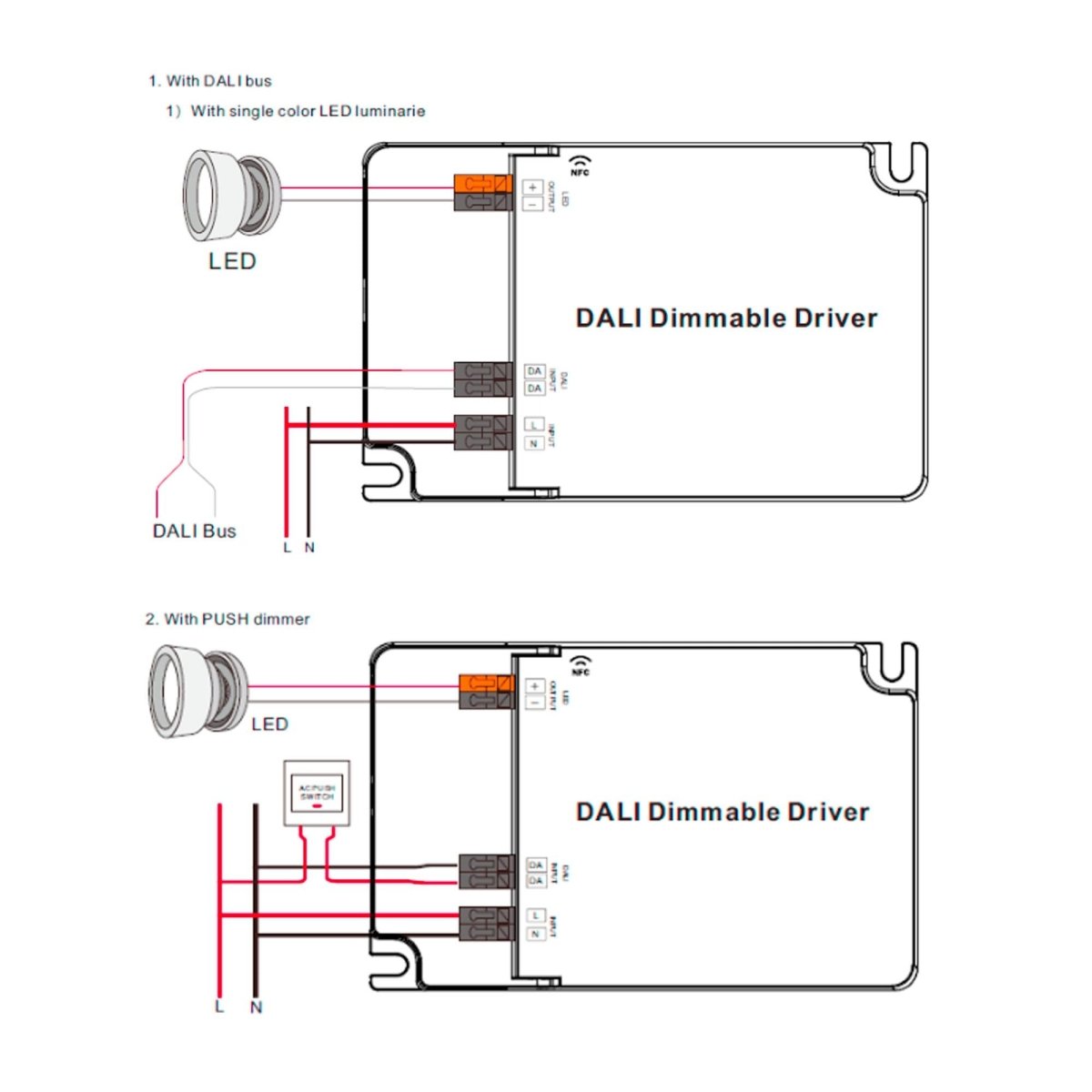 Driver regulable DALI DT6 monocolor 220-240V - Salida 6-58V DC - 500-1500mA - 65W - Barcelona Led-
