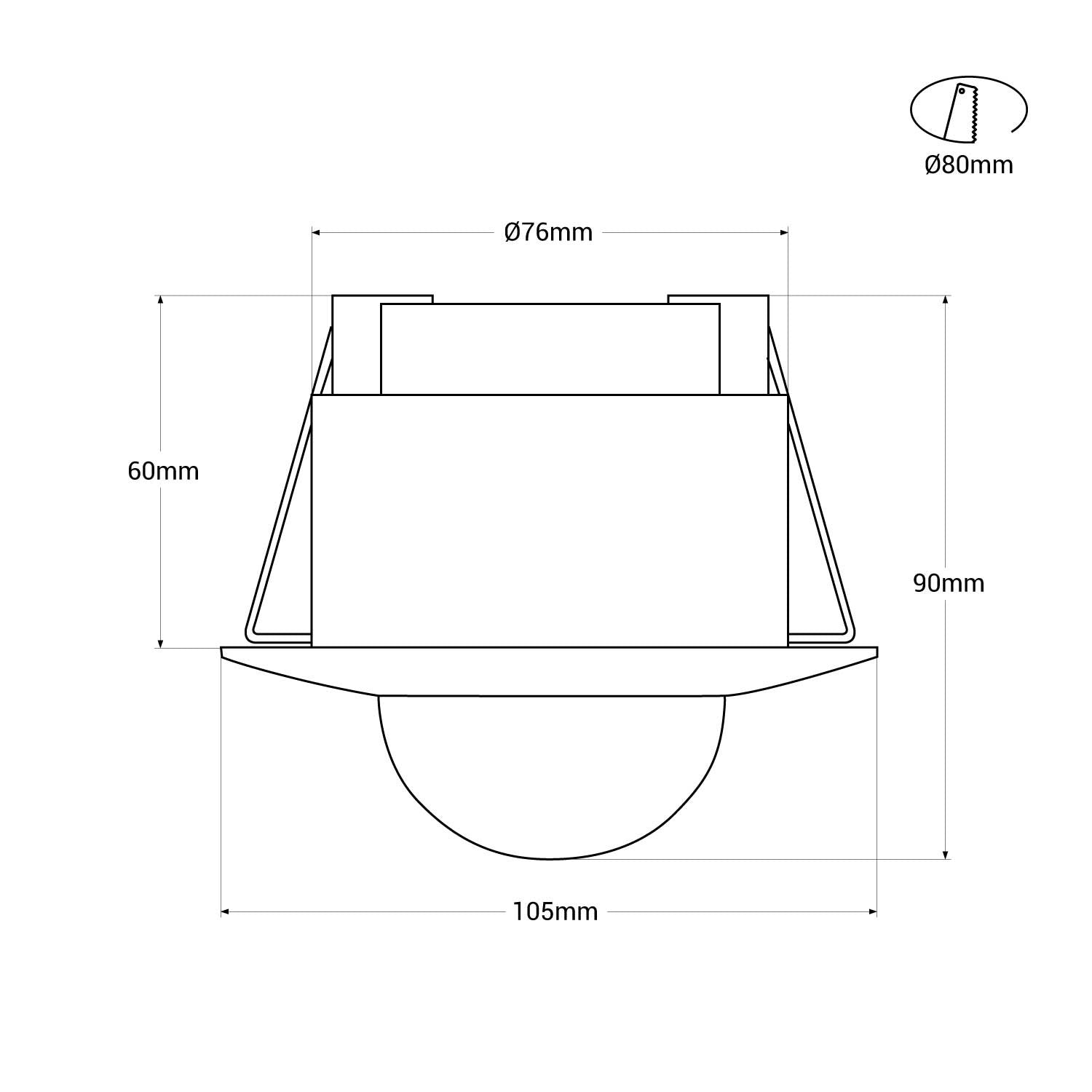 Sensor de presencia PIR empotrable con mando a distancia - 360º - IP20 (2)