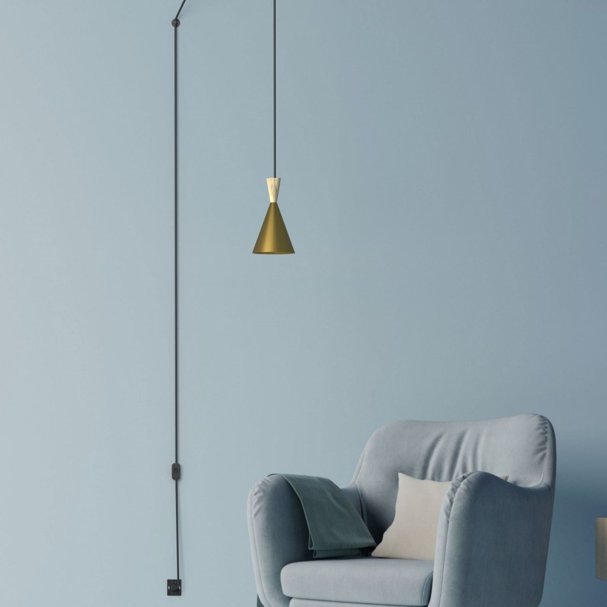 Lámpara colgante nórdica con cable y enchufe "Lima" - Barcelona Led-Decoración