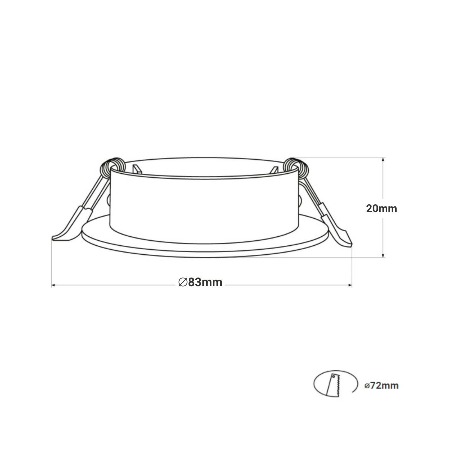 Aro downlight circular basculante para bombilla GU10 / MR16 - Corte Ø72 mm (14)