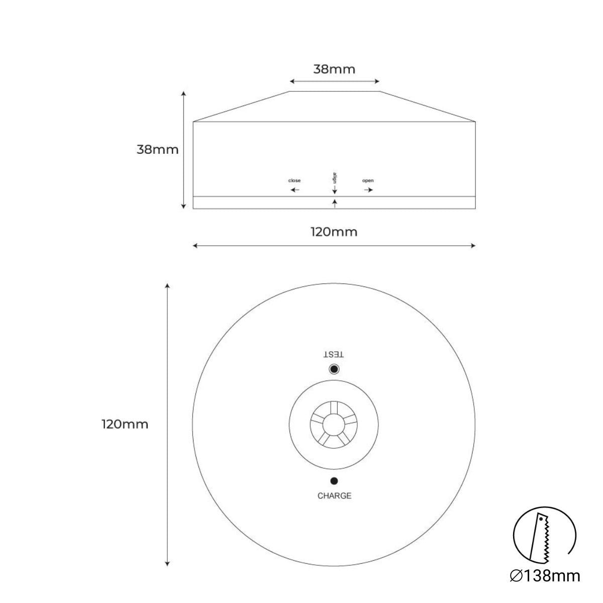 Luz de emergencia LED para empotrar 150lm 2,5W - 3 horas IP20 (9)