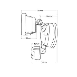 Proyector LED de pared exterior con sensor PIR 15W - 4000K - IP54 (9)