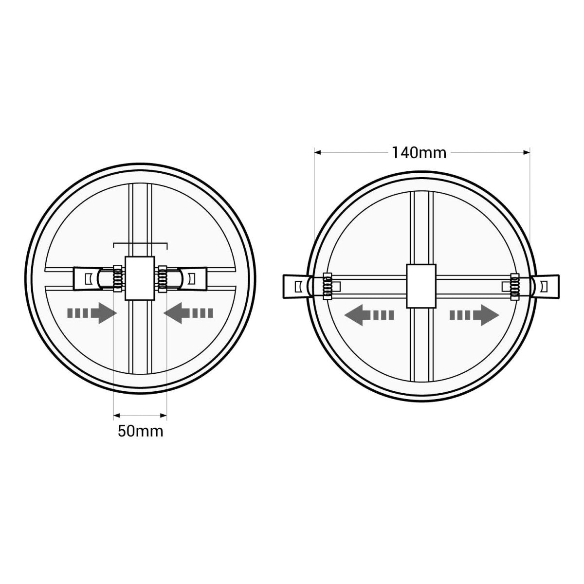 Downlight LED circular empotrable 15W - Diámetro de corte ajustable: Ø 50-140mm - Barcelona Led-