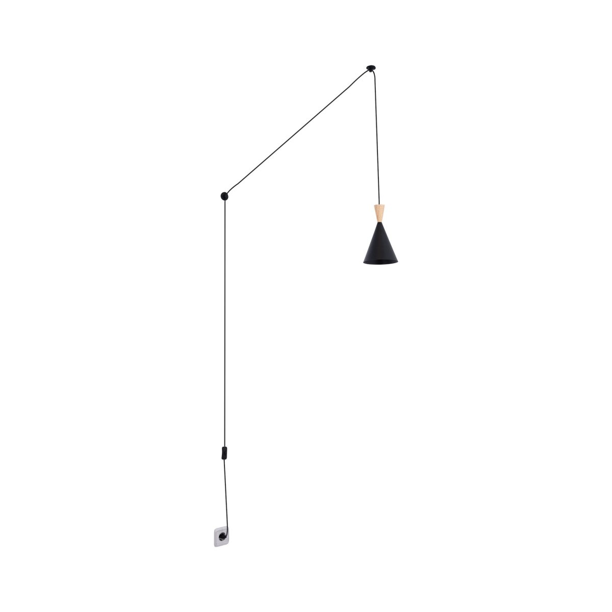 Lámpara colgante nórdica con cable y enchufe "Lima" - Barcelona Led-Decoración