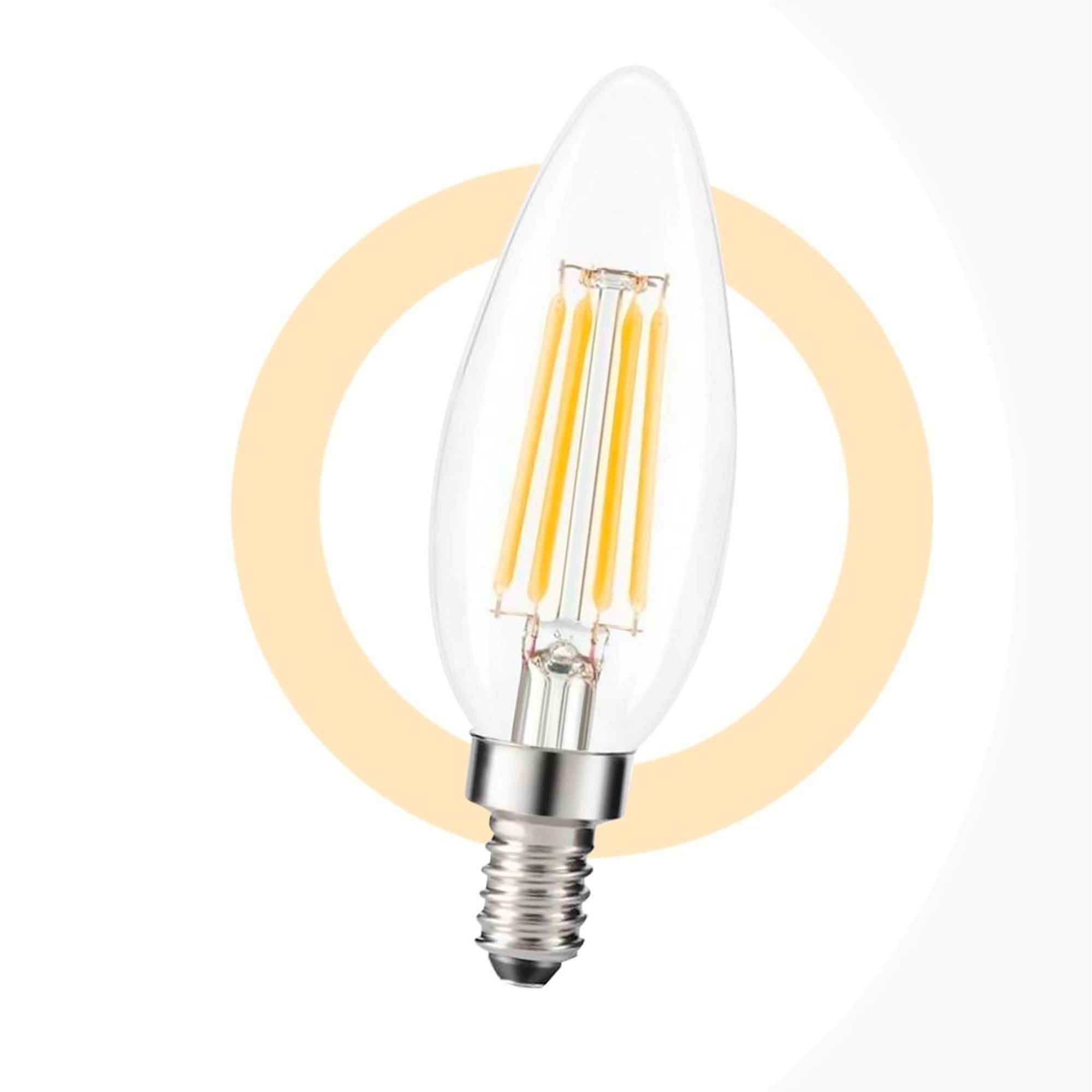 Bombilla LED filamento Vela E14 C35 - 5W - Transparente (7)