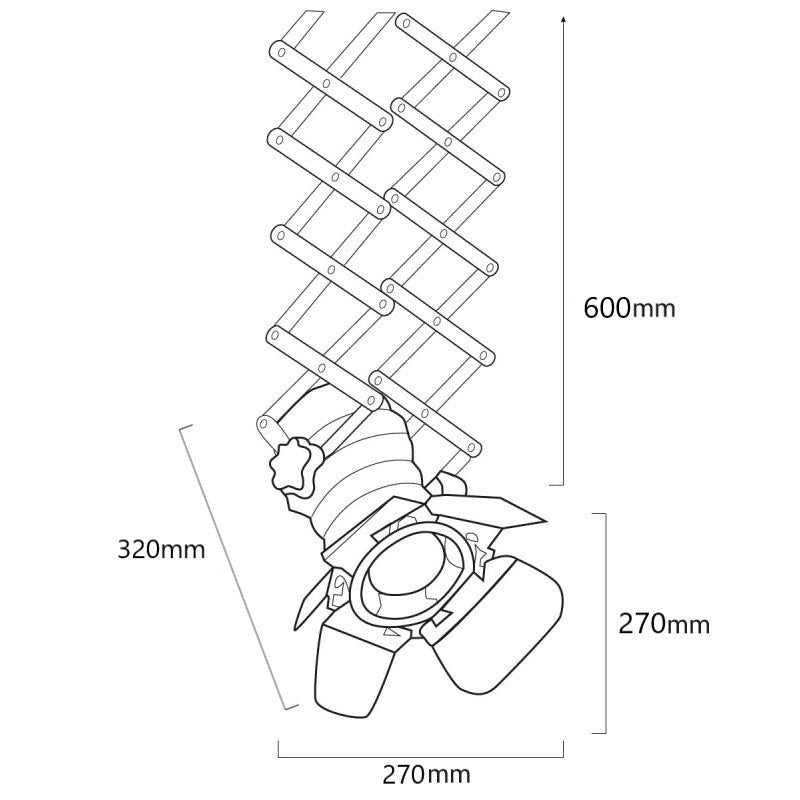Lámpara de techo extensible y orientable "Cinema" - E27 (3)