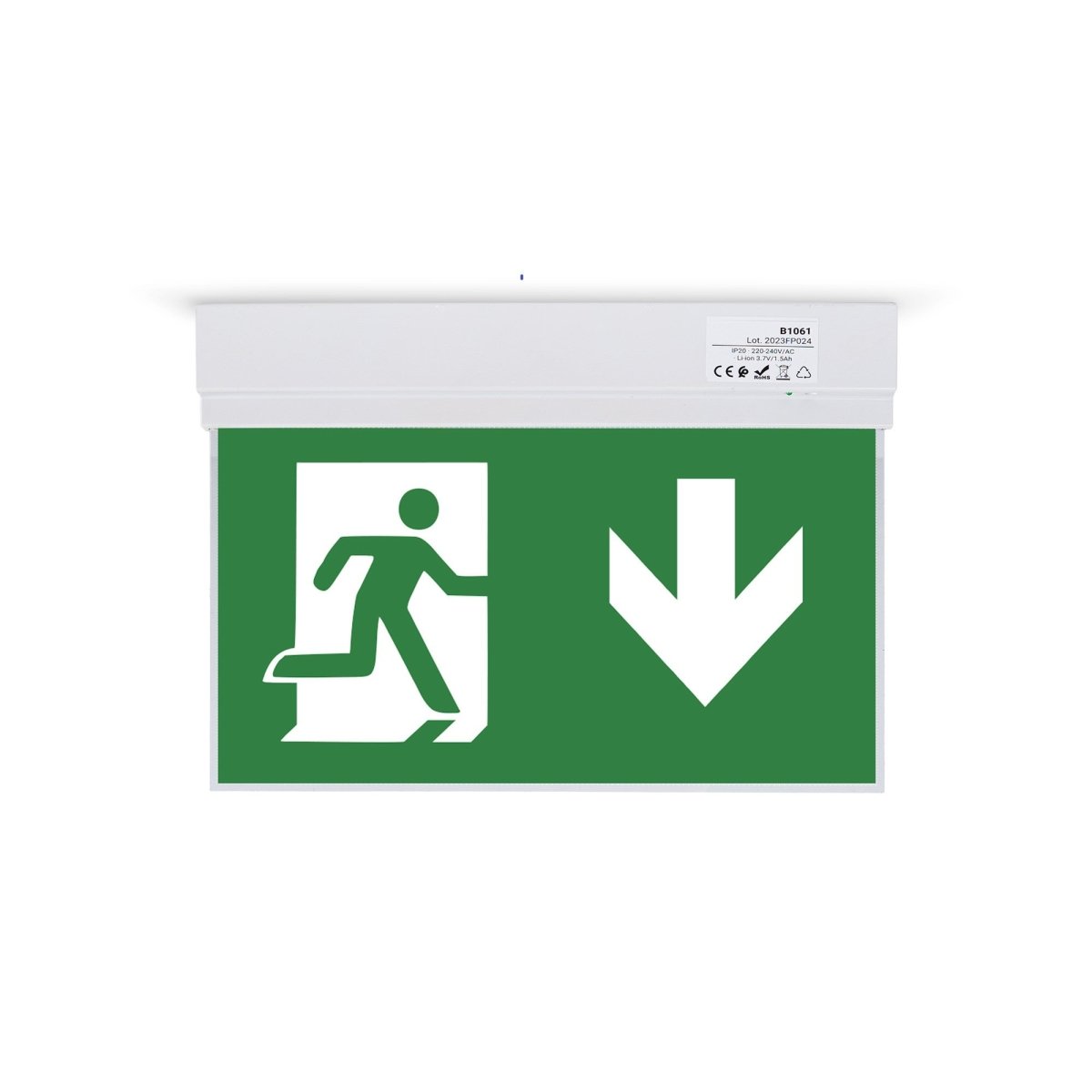 Luz de emergencia permanente con pictograma "Salida abajo" - Barcelona Led-