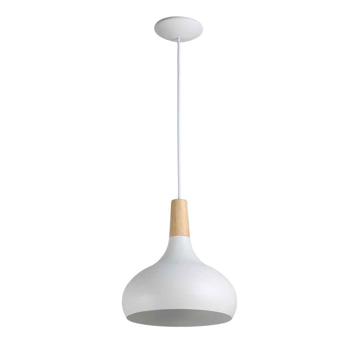 Lámpara colgante de metal y madera "Loop" - Barcelona Led-Decoración