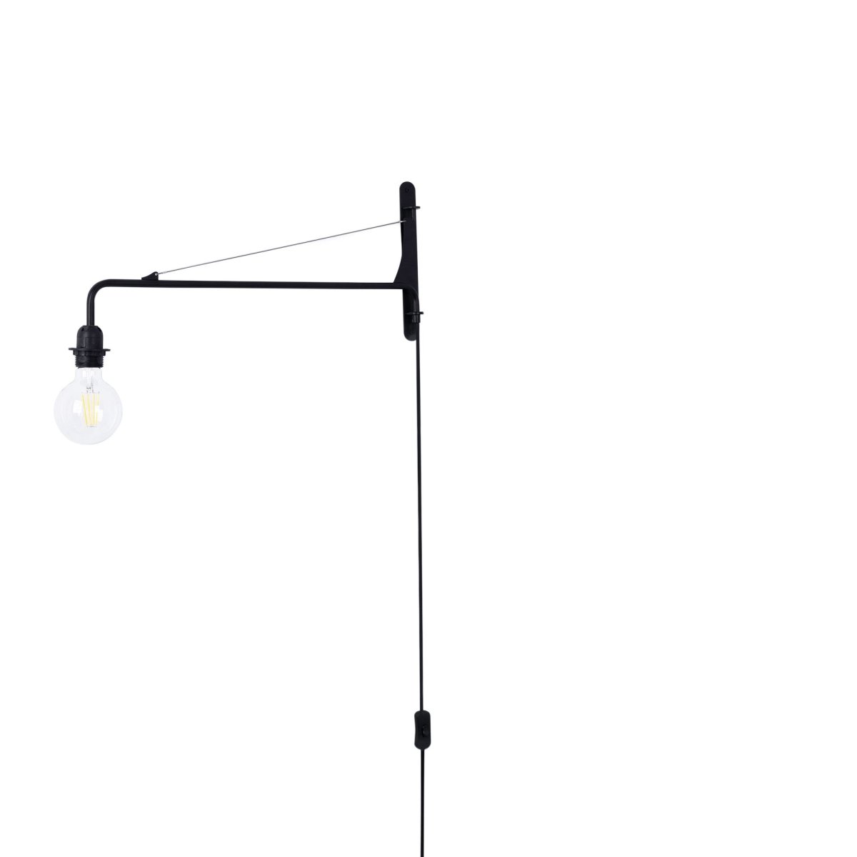 Aplique de pared orientable con cable y enchufe "Pitt" - Barcelona Led-Decoración