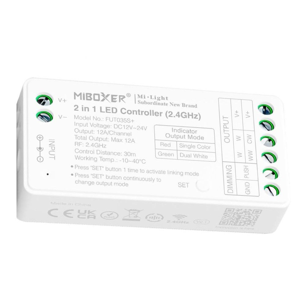 Controlador tira LED 2 en 1- Monocolor - Dual White - 12/24V DC - 2.4G - MiBoxer - FUT035S+ (3)