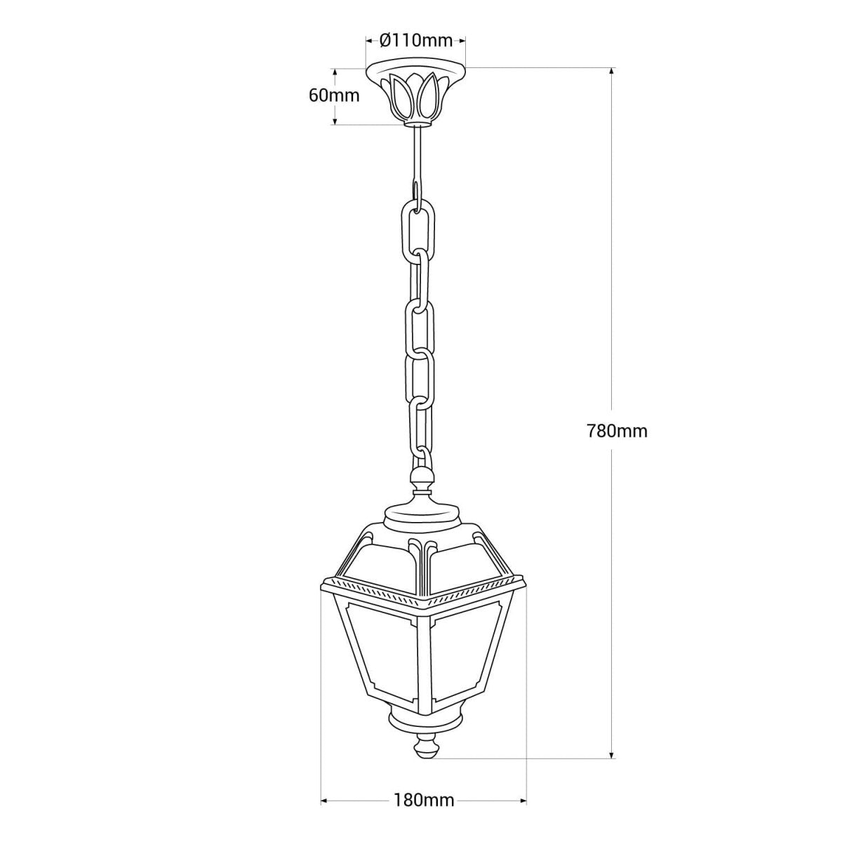 Farol de exterior colgante FUMAGALLI "Sichem/Mary" - E27 - Barcelona Led-Decoración