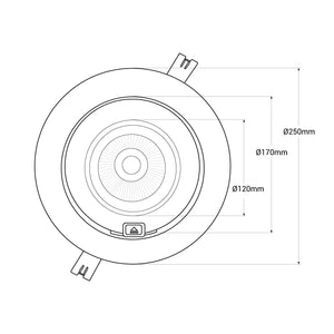 Downlight LED COB CCT 42W - CRI90 - Chip Bridgelux - Driver Lifud - IP20 - Corte Ø 215mm (16)