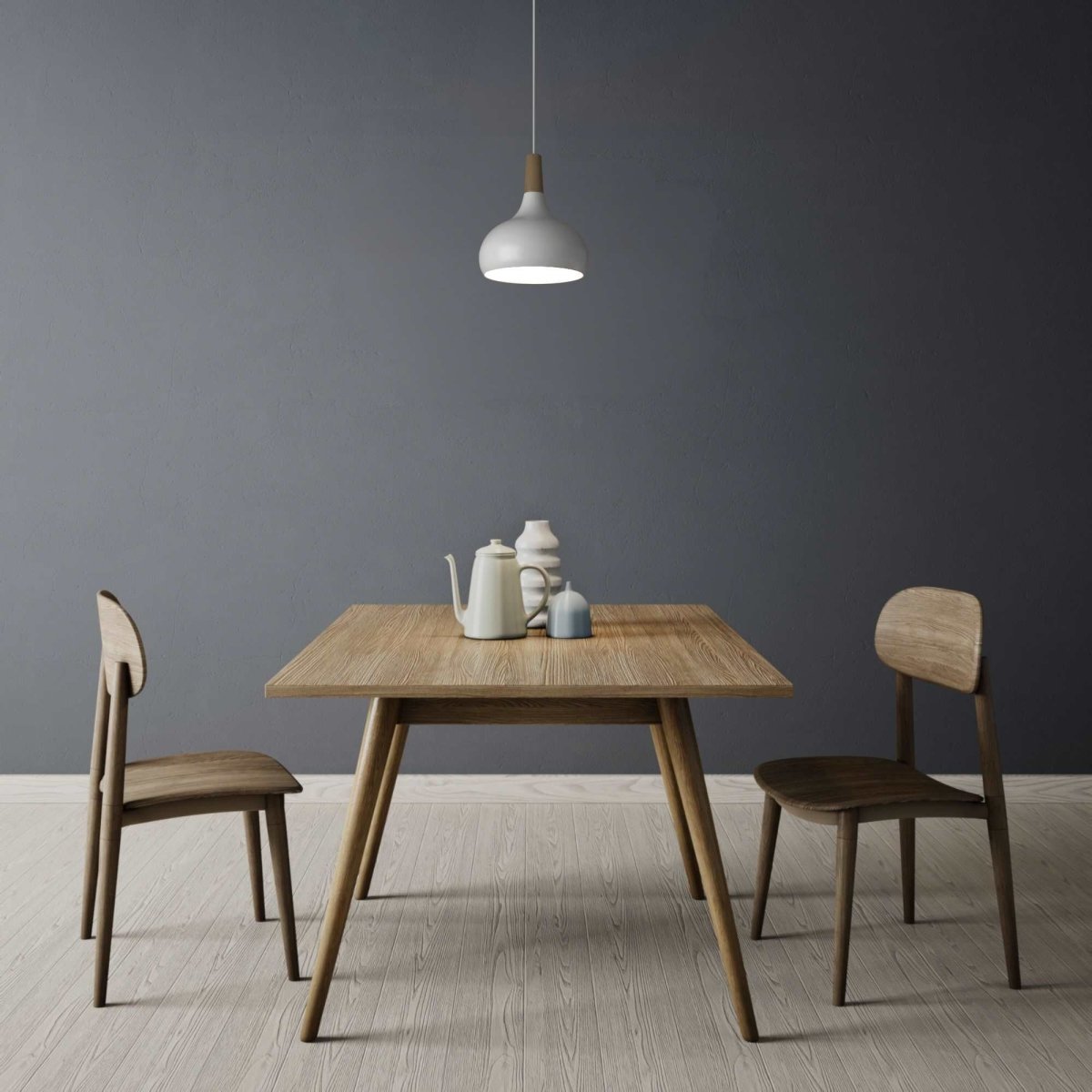 Lámpara colgante de metal y madera "Loop" - Barcelona Led-Decoración