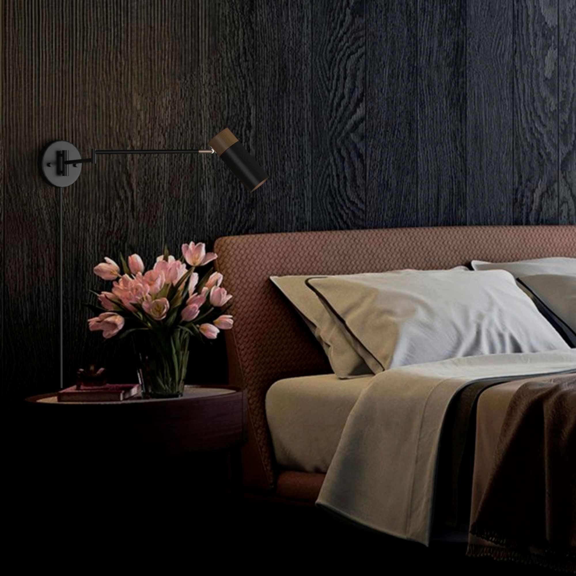 Aplique de pared extensible con cable y enchufe "Logan" (1)