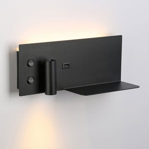 Aplique de pared para lectura con puerto USB "Kerta" - Iluminación doble - 3W+7W (86)