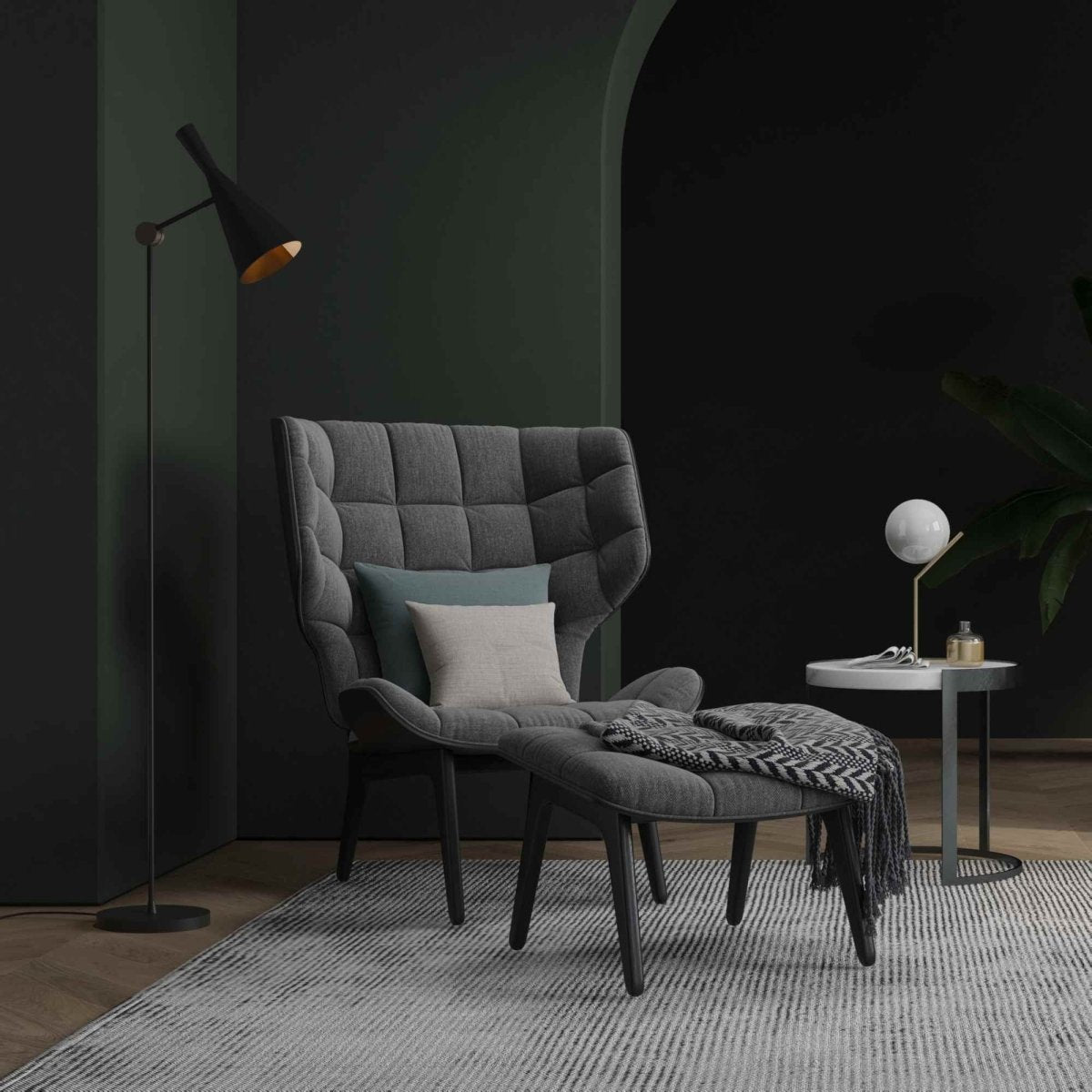 Lámpara de pie de diseño "Olivia" Negro - Barcelona Led-Decoración