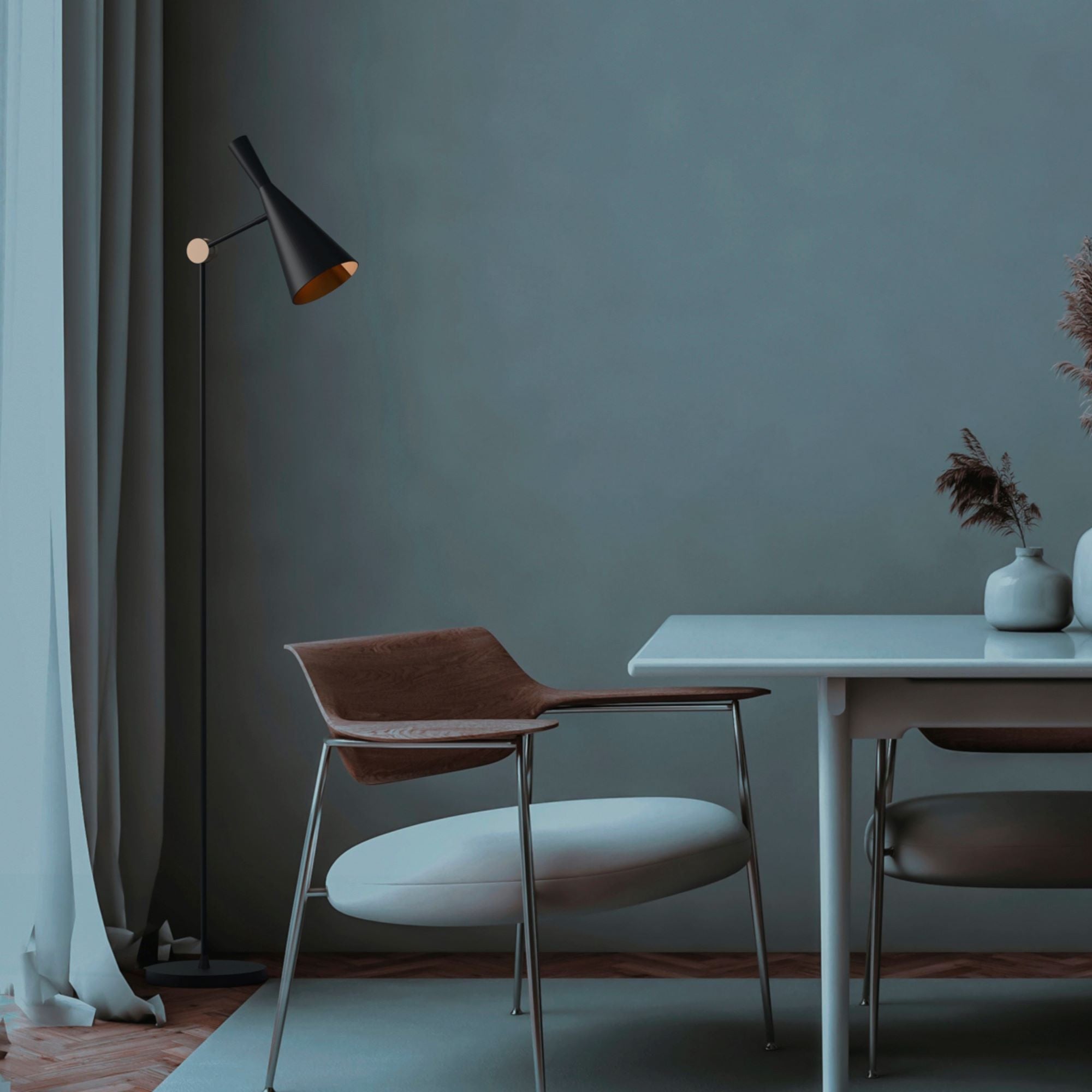 Lámpara de pie de diseño "Olivia" Negro (16)