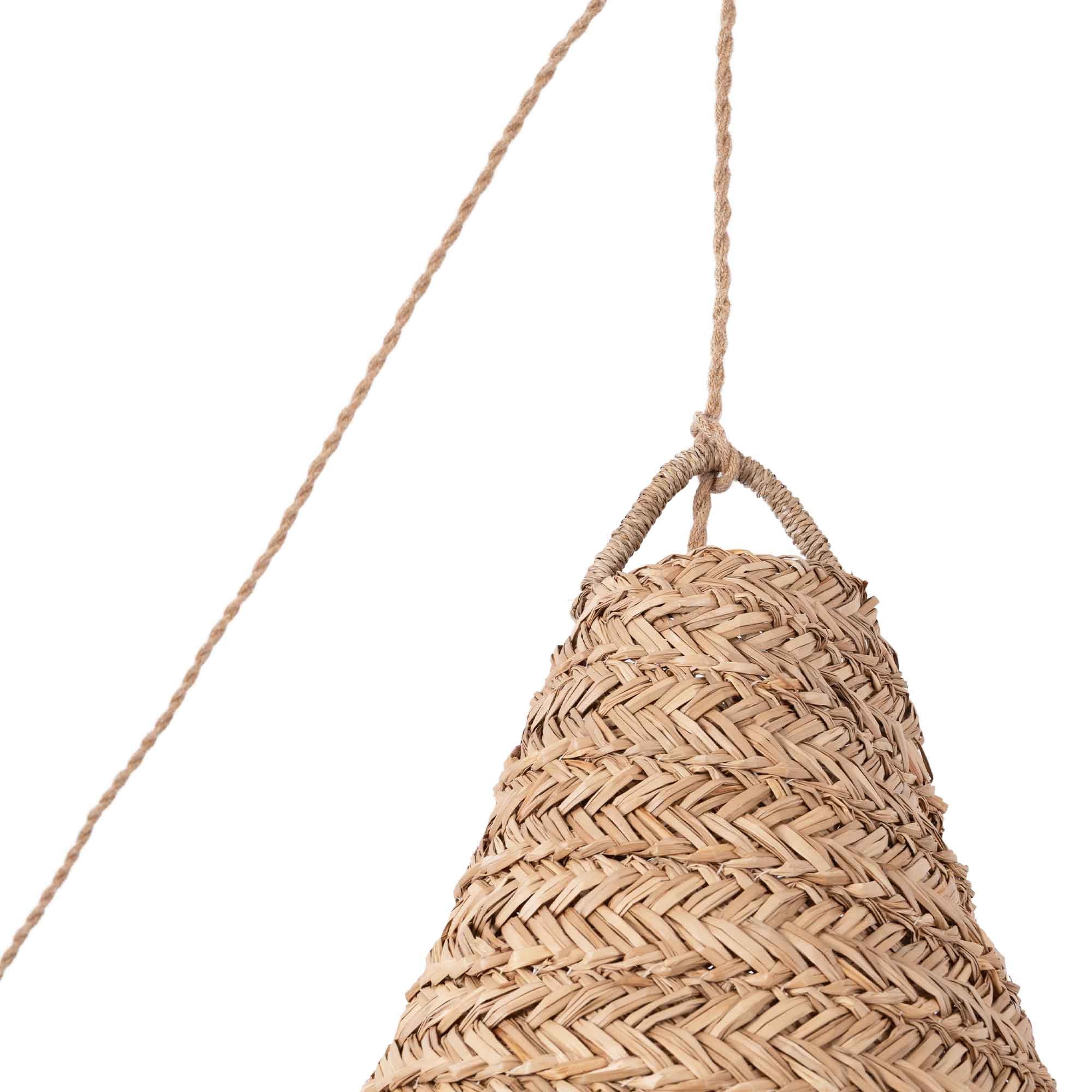 Lámpara colgante de fibras naturales "NAM XL " con interruptor y enchufe (7)