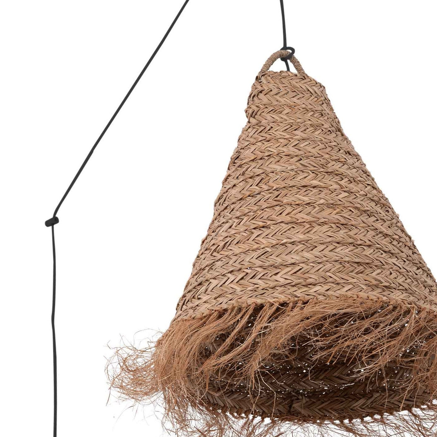 Lámpara colgante de fibras naturales "NAM XL " con interruptor y enchufe (18)