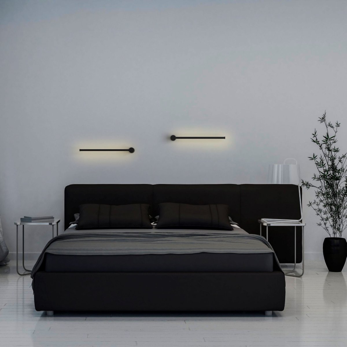 Aplique de pared minimalista lineal "KENDA-R" 10W - Rotatorio 360º - Blanco Cálido - Barcelona Led-Decoración