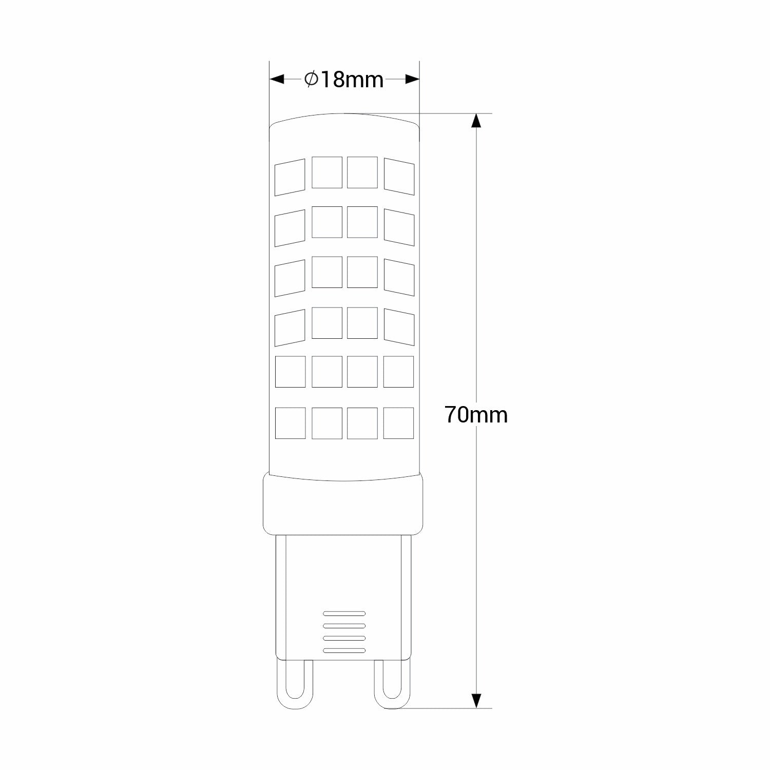 Bombilla LED G9 tubular 220-240V AC - 6W - Regulable (2)