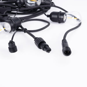 Kit guirnalda luces exterior 11,5 metros + 10 bombillas LED E27 filamento 1W - IP44 (11)