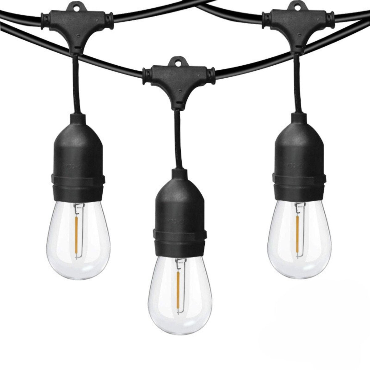 Kit guirnalda luces exterior 11,5 metros + 10 bombillas LED E27 filamento 1W - IP44 - Barcelona Led-
