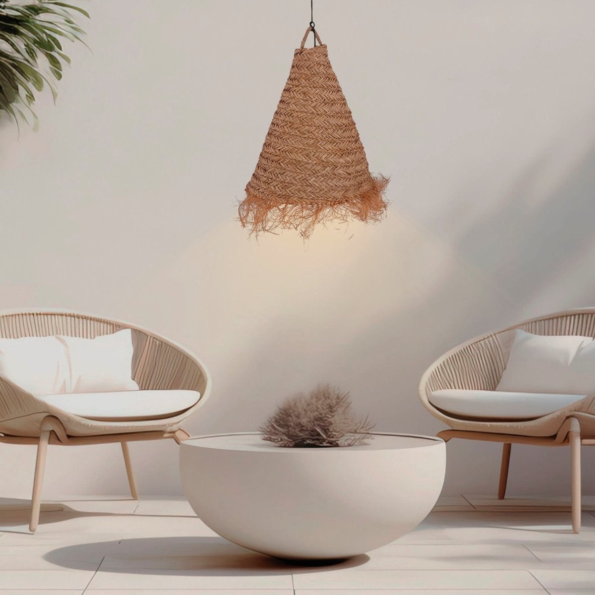 Lámpara colgante de fibras naturales "NAM XL" - Barcelona Led-Decoración
