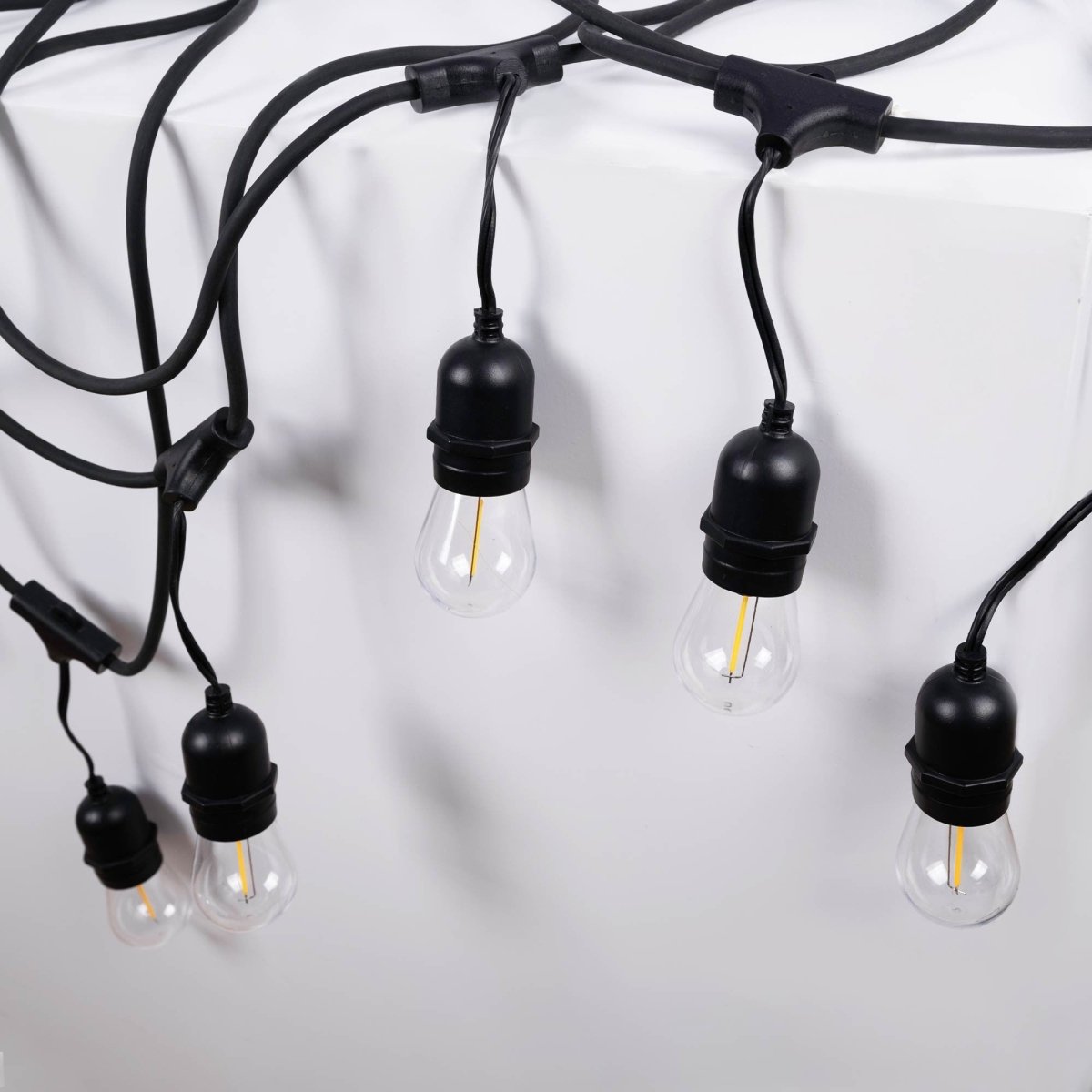Kit guirnalda luces exterior 11,5 metros + 10 bombillas LED E27 filamento 1W - IP44 - Barcelona Led-