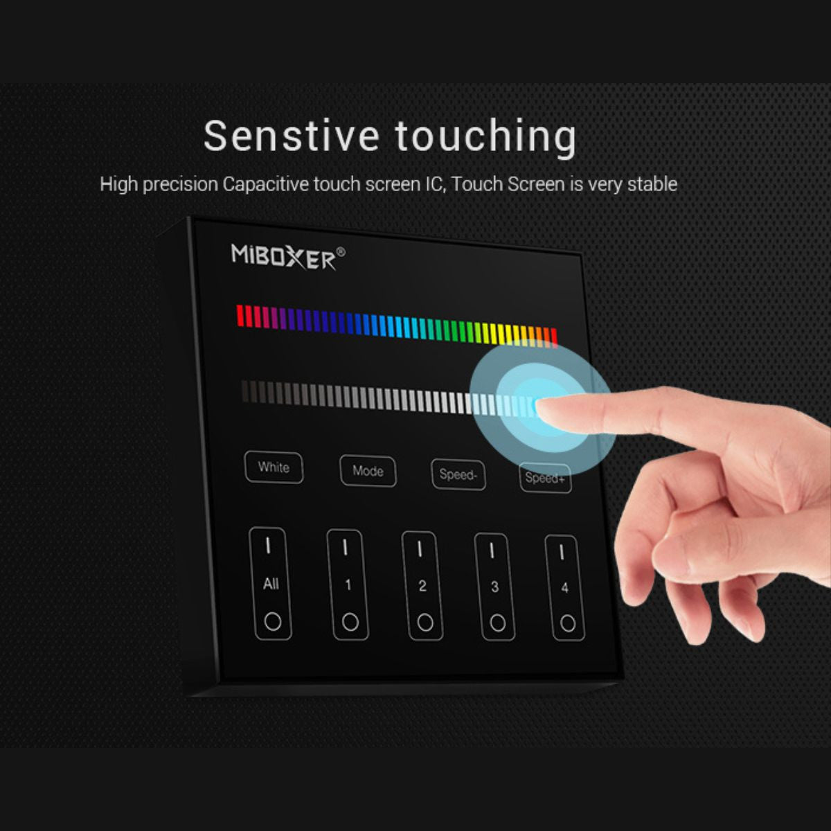 Panel de control táctil RGB y RGBW - 4 zonas - Blanco - Mi-Light (13)