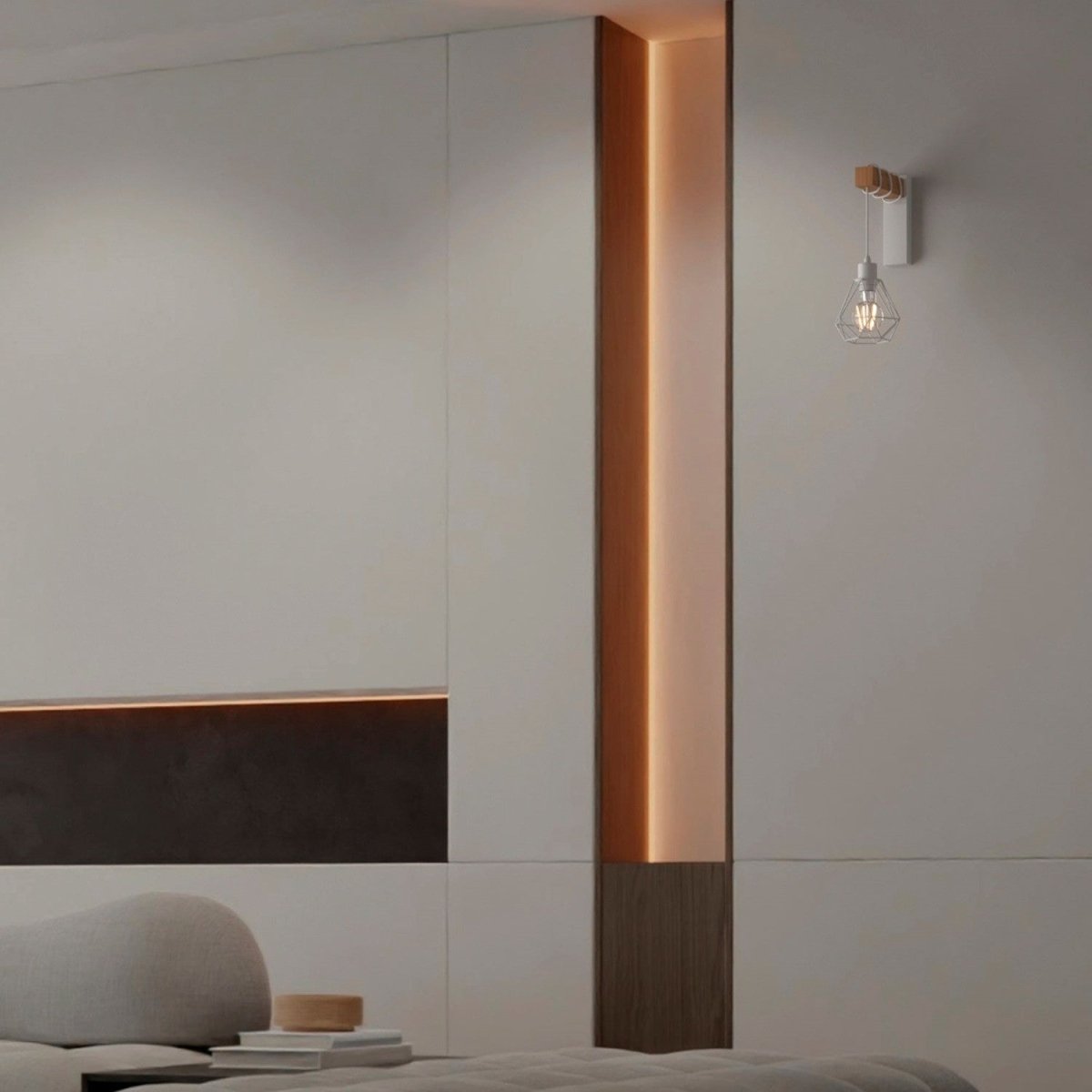 Aplique de pared nórdico jaula "RODEN" - Madera y metal - Barcelona Led-Decoración