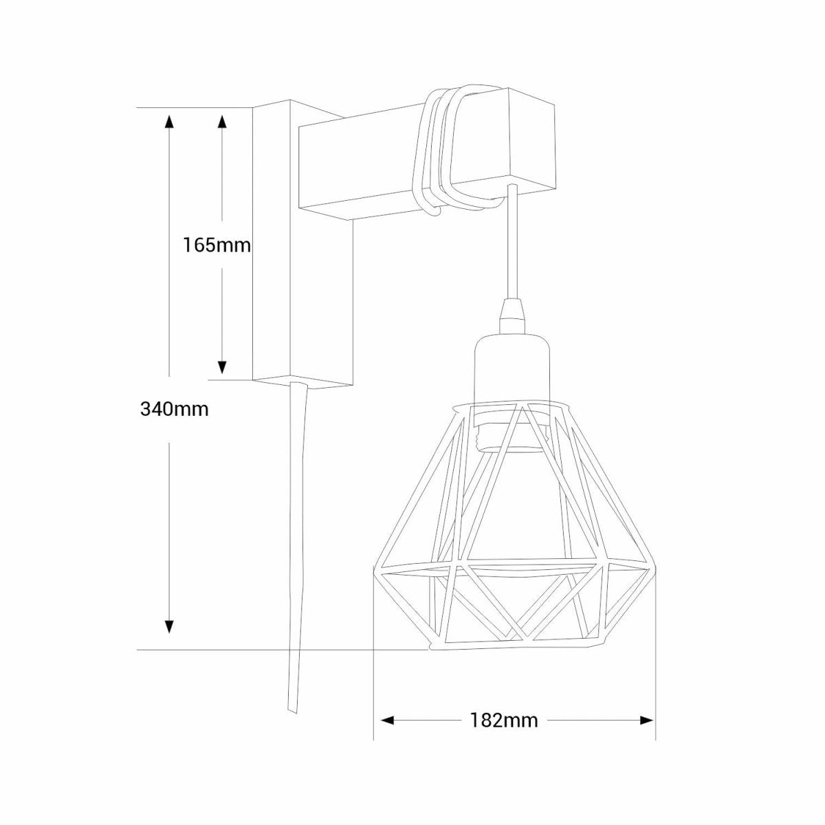 Aplique de pared nórdico jaula "RODEN" - Madera y metal - Barcelona Led-Decoración