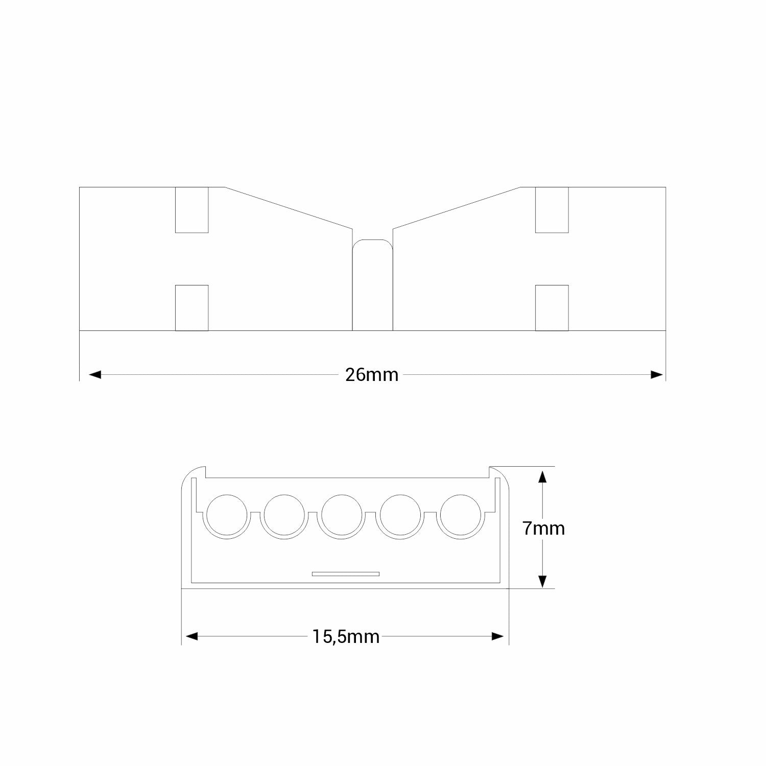 Conector rápido cable a cable RGBW - 5 pines (5 hilos) (6)