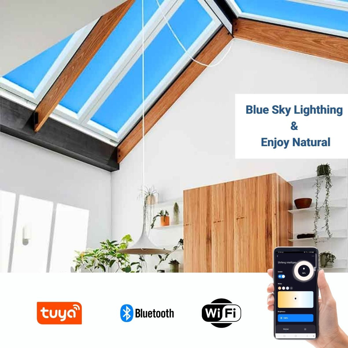 Panel LED "SMART Blue Skylight" - Efecto cielo - Daylight - 100W - 120x30cm (32)