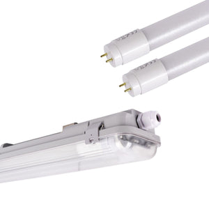 Kit pantalla estanca doble 120cm + 2 tubos LED T8 18W - 4000K