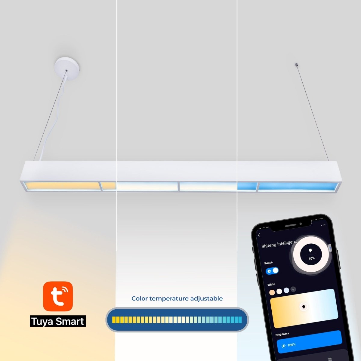 Luminaria lineal colgante "Blue Skylight" SMART - CCT - Efecto cielo - 48W - UGR16 (19)