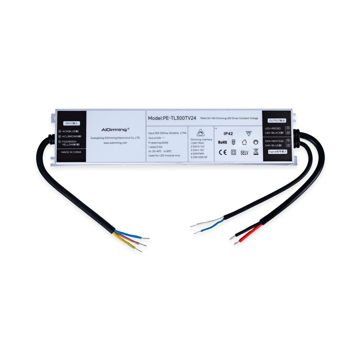 Fuente de alimentación dimmable TRIAC/0-10V  200-250V - Salida 24V - 12,5A - 300W - Barcelona Led-Material eléctrico