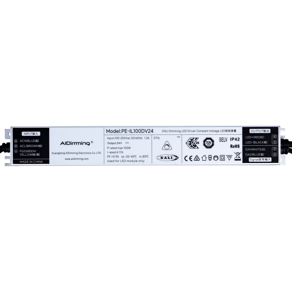 Fuente de alimentación regulable DALI DT6 - 24V DC - 4.17A - 100W - Barcelona Led-Material eléctrico