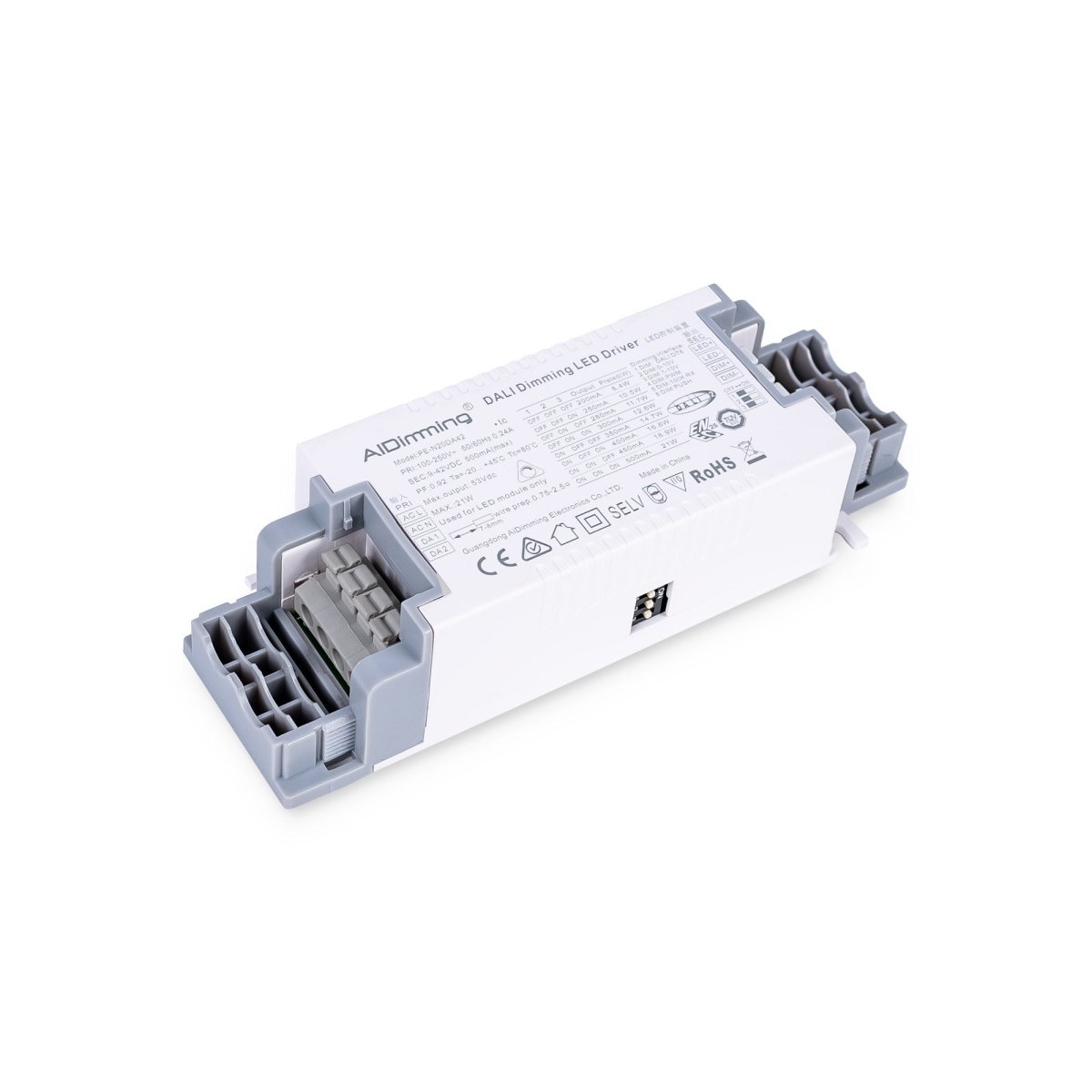 Driver regulable DALI + 1/0-10V + PUSH - 9-42V DC - Multicorriente (200-500mA) - Barcelona Led-