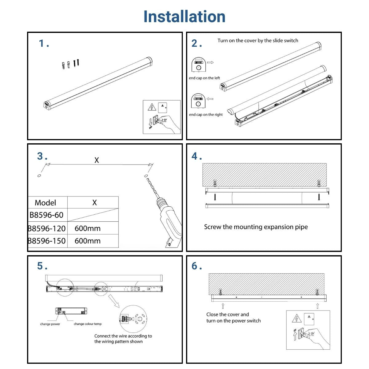 Luminaria lineal LED de alta potencia CCT - 40W - 120cm (8)